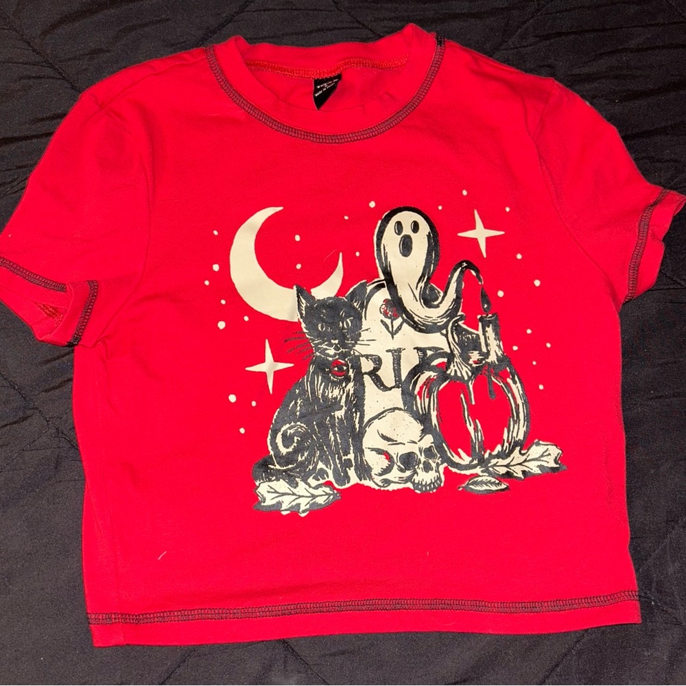 Red Halloween Crop Top